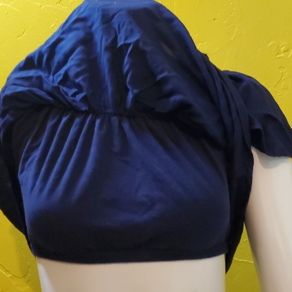 Navy cropped blouse - Picture 3 of 4